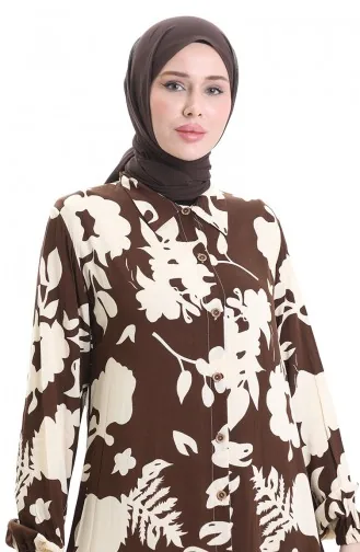 تونيك طويل بأزرار 0095-02 بني بيج 0095-02