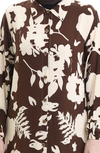تونيك طويل بأزرار 0095-02 بني بيج 0095-02