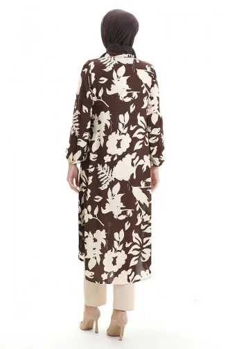 تونيك طويل بأزرار 0095-02 بني بيج 0095-02