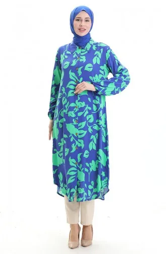 سترة طويلة بأزرار 0095-03 أخضر ساكسوني 0095-03