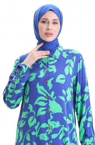 سترة طويلة بأزرار 0095-03 أخضر ساكسوني 0095-03