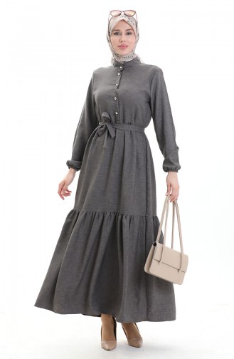 Smoke-Colored Hijab Dress 0104-01