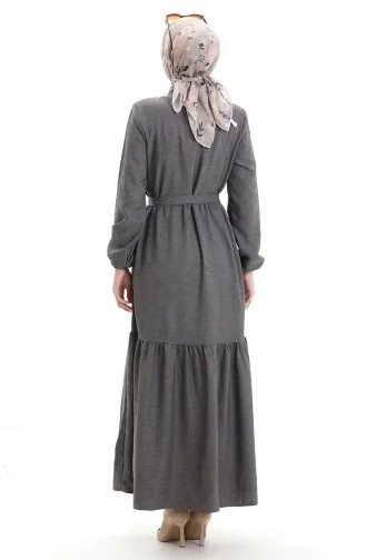 Robe Boutonnée à Manches élastiques 0104-01 Fumée 0104-01