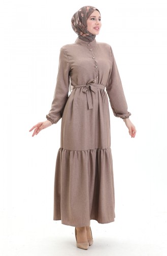 Brown Hijab Dress 0104-02