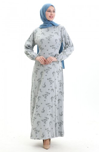 Silver Gray Hijab Dress 2047-07