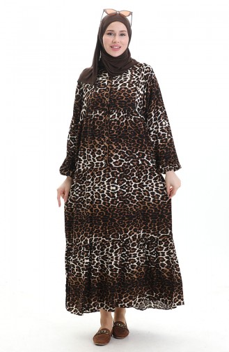 Braun Hijab Kleider 2071-01