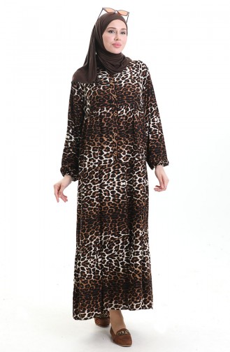 Braun Hijab Kleider 2071-01