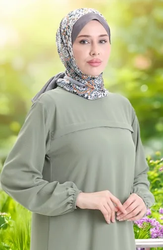 Yandan Yırtmaçlı Uzun Tunik 4104-03 Haki