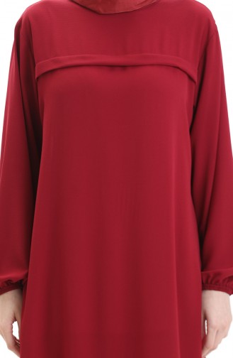Yandan Yırtmaçlı Uzun Tunik 4104-06 Bordo