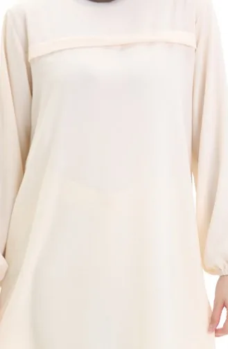 Tunique Longue Fendue Sur Le Côté 4104-07 Crème 4104-07