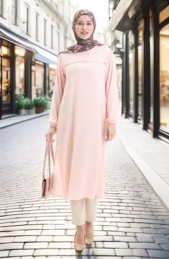 Tunique Longue Fendue Sur Le Côté 4104-08 Poudre 4104-08