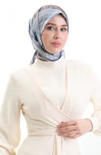 Karaca Patroon Cupra Sjaal 81089-09 Blauw Roze 81089-09