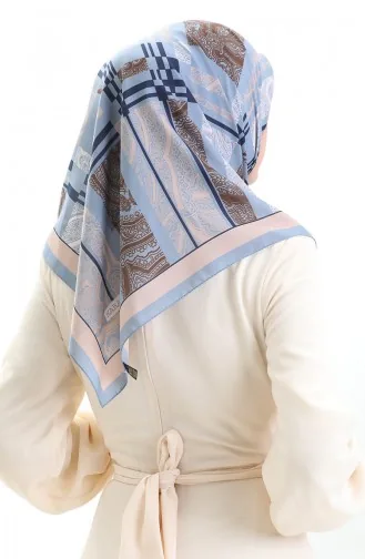 Karaca Patroon Cupra Sjaal 81089-09 Blauw Roze 81089-09