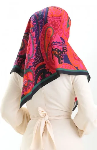 Karaca Patterned Cupra Scarf 81090-05 Black Pink 81090-05