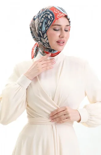 وشاح كاراكا كوبرا منقوش 81090-06 برتقالي أزرق فاتح 81090-06