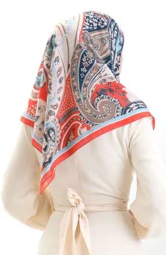 وشاح كاراكا كوبرا منقوش 81090-06 برتقالي أزرق فاتح 81090-06