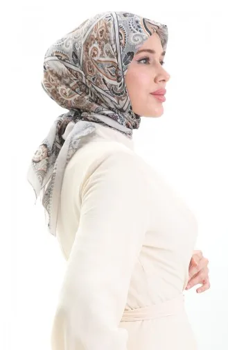 Karaca Patterned Cotton Scarf 81094-15 Stone 81094-15