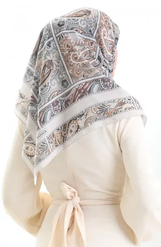 Karaca Patterned Cotton Scarf 81094-15 Stone 81094-15
