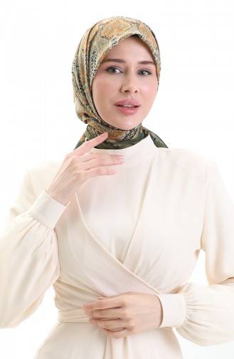 Karaca Desenli Cotton Eşarp 81098-03 Yeşil