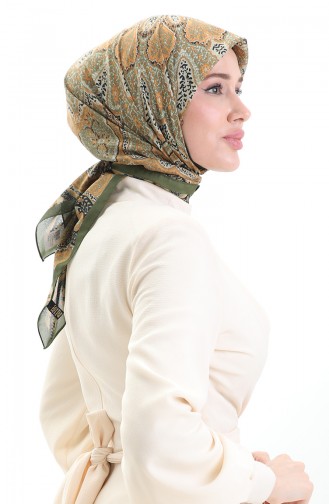 Karaca Desenli Cotton Eşarp 81098-03 Yeşil