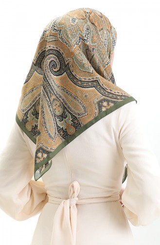 Karaca Desenli Cotton Eşarp 81098-03 Yeşil