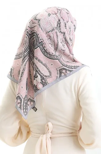 Écharpe En Coton à Motifs Karaca 81098-06 Gris Poudre 81098-06