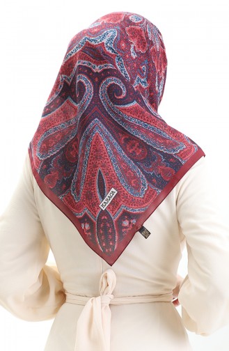 Karaca Desenli Cotton Eşarp 81098-10 Bordo
