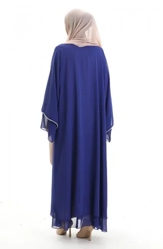 Abaya Zippée Avec Manches Ornées De Pierres 0167-02 Saks 0167-02