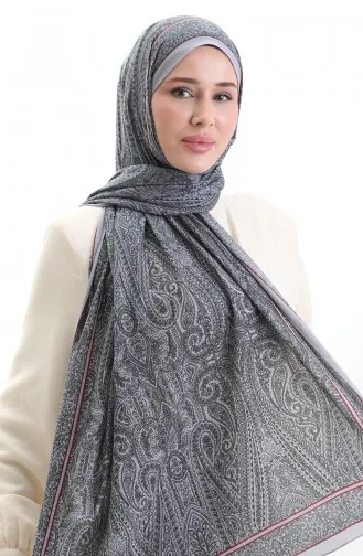 Mio Crepe Sjaal Met Karaca Patroon 82000-01 Grijs 82000-01