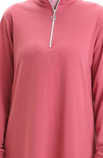 İki İplik Tunik Pantolon İkili Takım 2068-01 Gül Kurusu