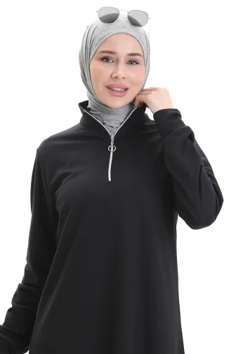 İki İplik Tunik Pantolon İkili Takım 2068-04 Siyah