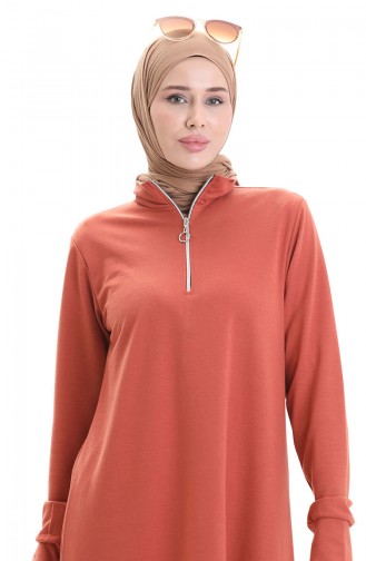 İki İplik Tunik Pantolon İkili Takım 2068-05 Kiremit