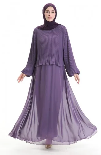 Robe De Soirée Plissée Grande Taille 0170-01 Lilas 0170-01