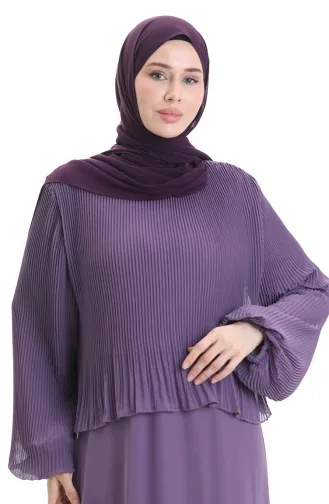 Robe De Soirée Plissée Grande Taille 0170-01 Lilas 0170-01