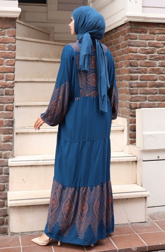 Petroleum Hijab Kleider 5579-04