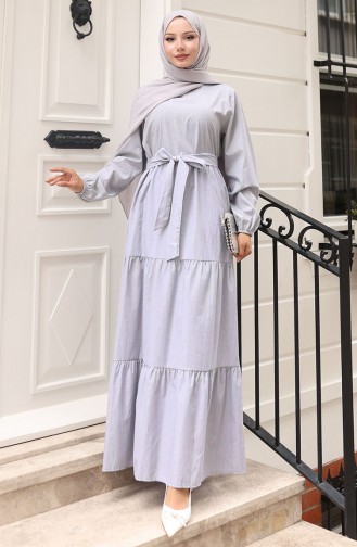 Grau Hijab Kleider 0098-01