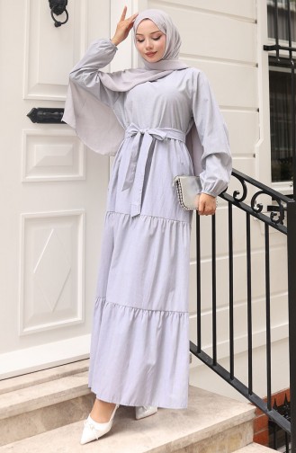 Grau Hijab Kleider 0098-01