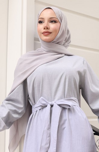 Grau Hijab Kleider 0098-01