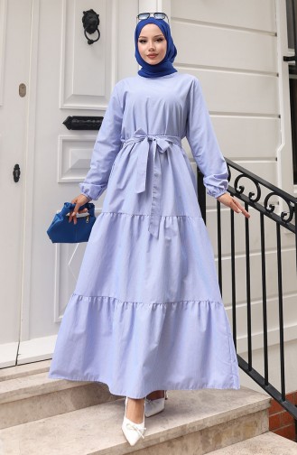 Dunkelblau Hijab Kleider 0100-01