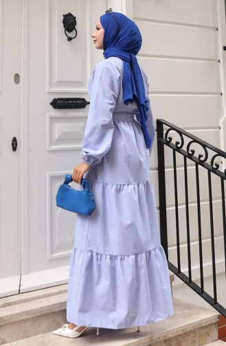Dunkelblau Hijab Kleider 0100-01