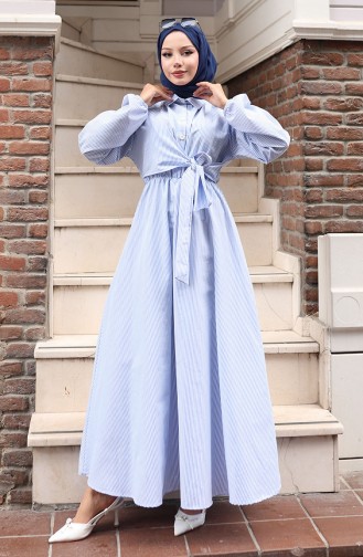 Navy Blue İslamitische Jurk 0102-01