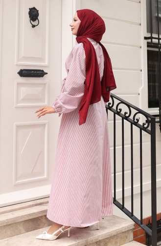 Claret Red Hijab Dress 0102-05