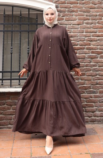 Dark Brown Hijab Dress 2074-02