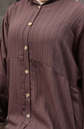 Dark Brown Hijab Dress 2074-02