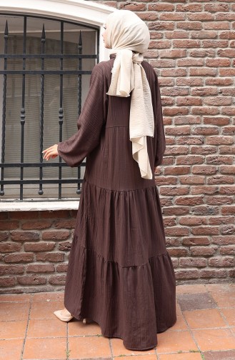 Dark Brown Hijab Dress 2074-02