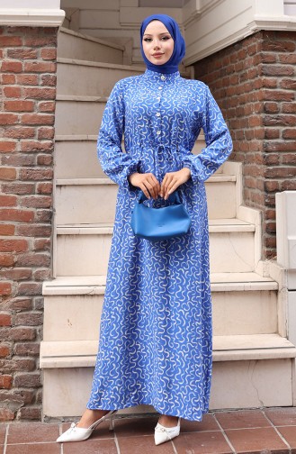 Indigo İslamitische Jurk 2079-04
