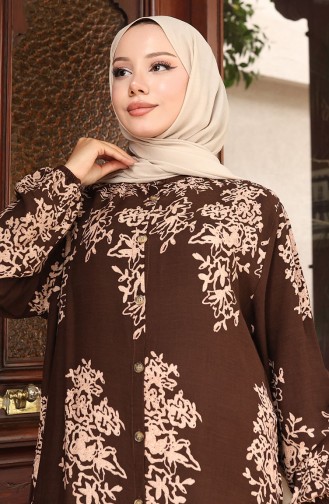 Brown Hijab Dress 2080-04