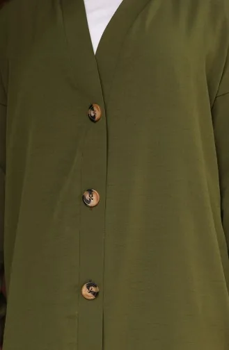 Buttoned Long Tunic 0096-01 Khaki 0096-01