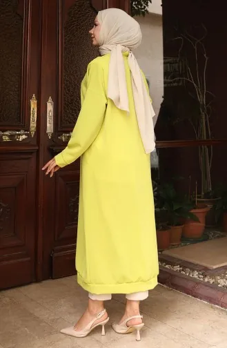 Buttoned Long Tunic 0096-02 Oil Green 0096-02