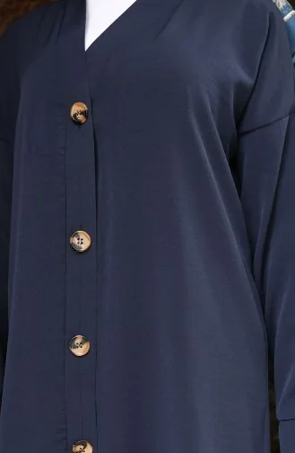 تونيك طويل بأزرار 0096-04 أزرق داكن 0096-04